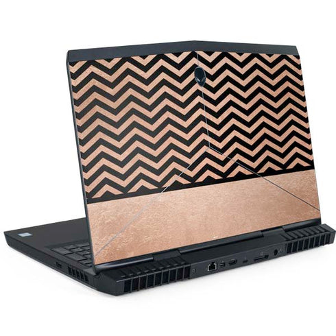 Rose Gold Chevron Split Dell Alienware Skin